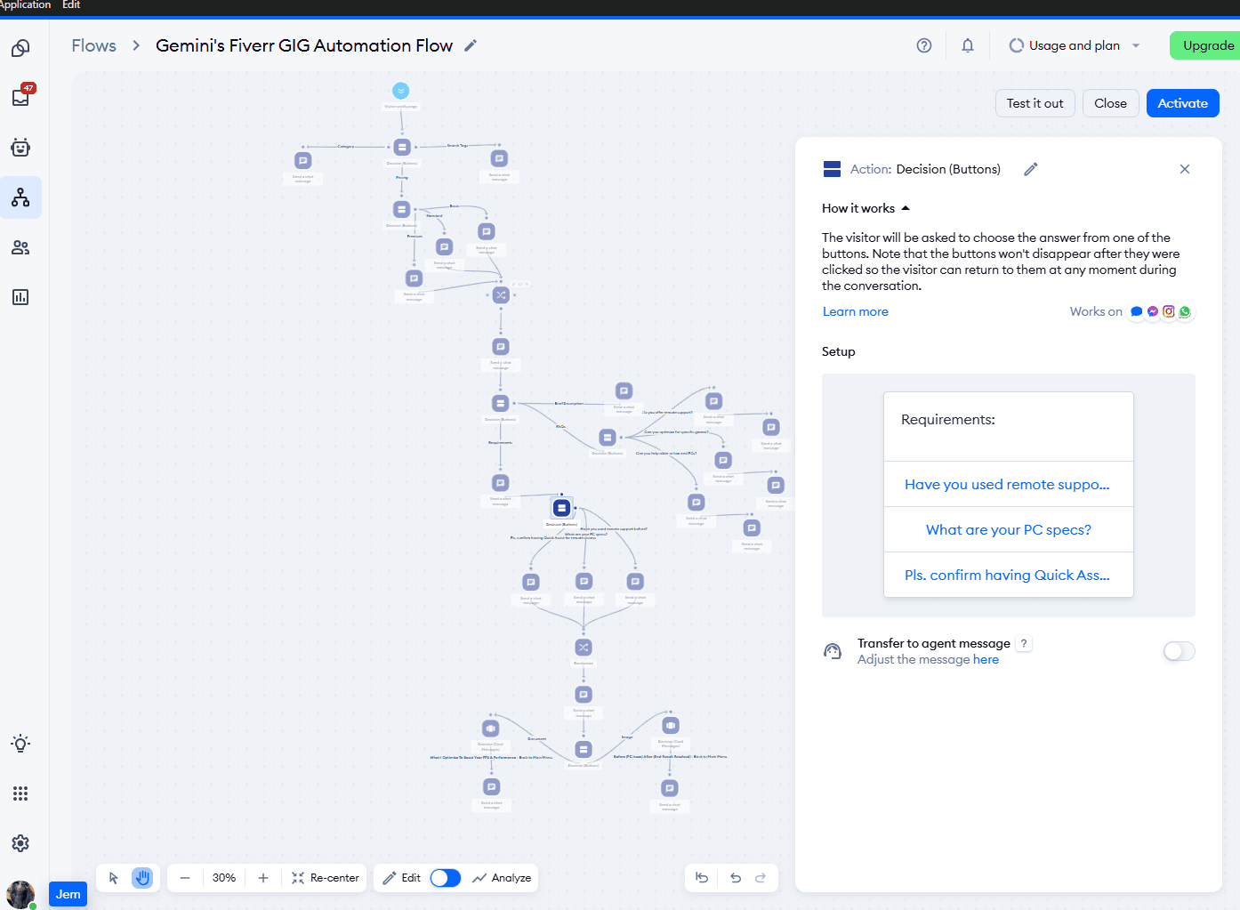 MissJTechSupport-AutomationFlow-TidioTestedOutGIGFlowTrial